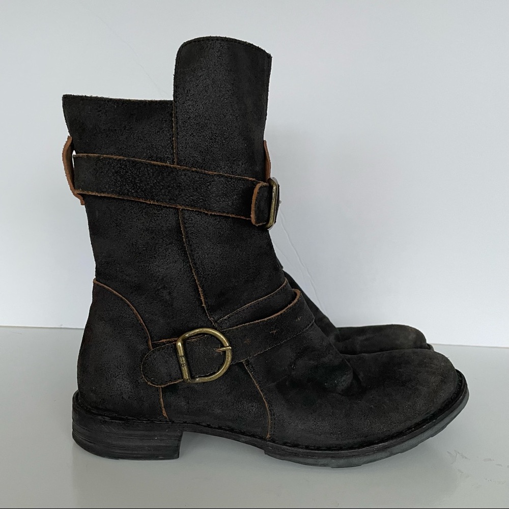 Fiorentini + Baker Eternity Black Leather Biker Moto Boots Womens 41